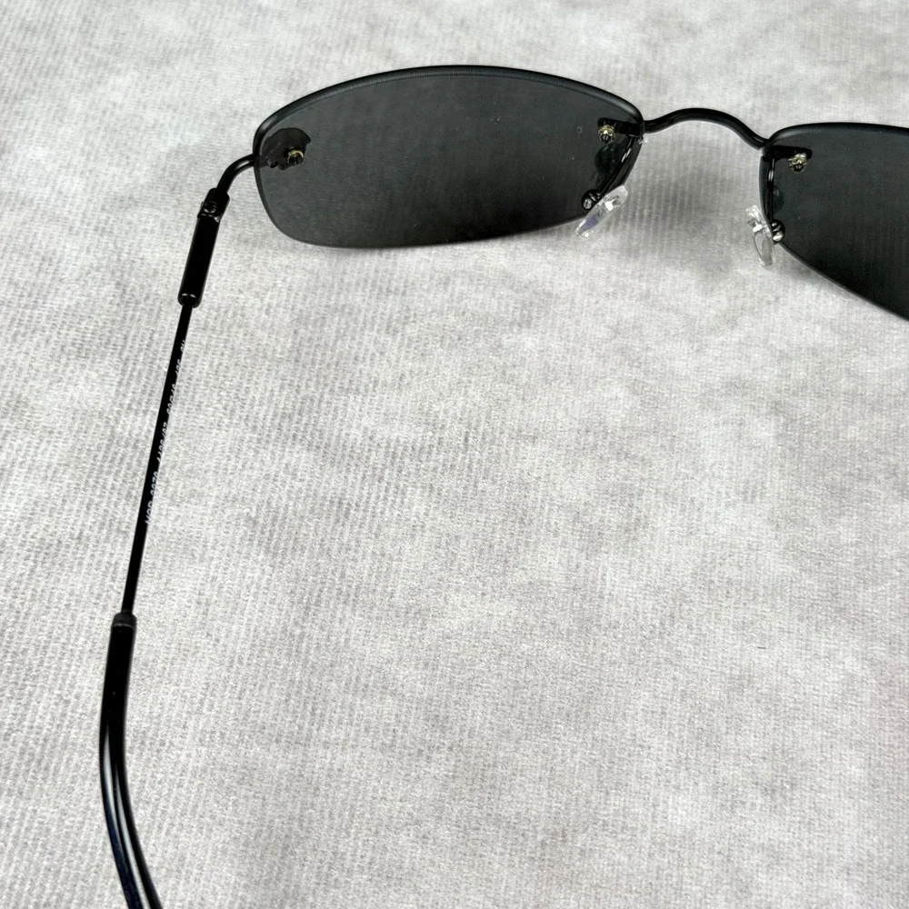 Versace MOD 2279 Black Rimless Sunglasses Grey Lens Italy 60 18 135 NEW
